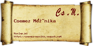 Csemez Mónika névjegykártya